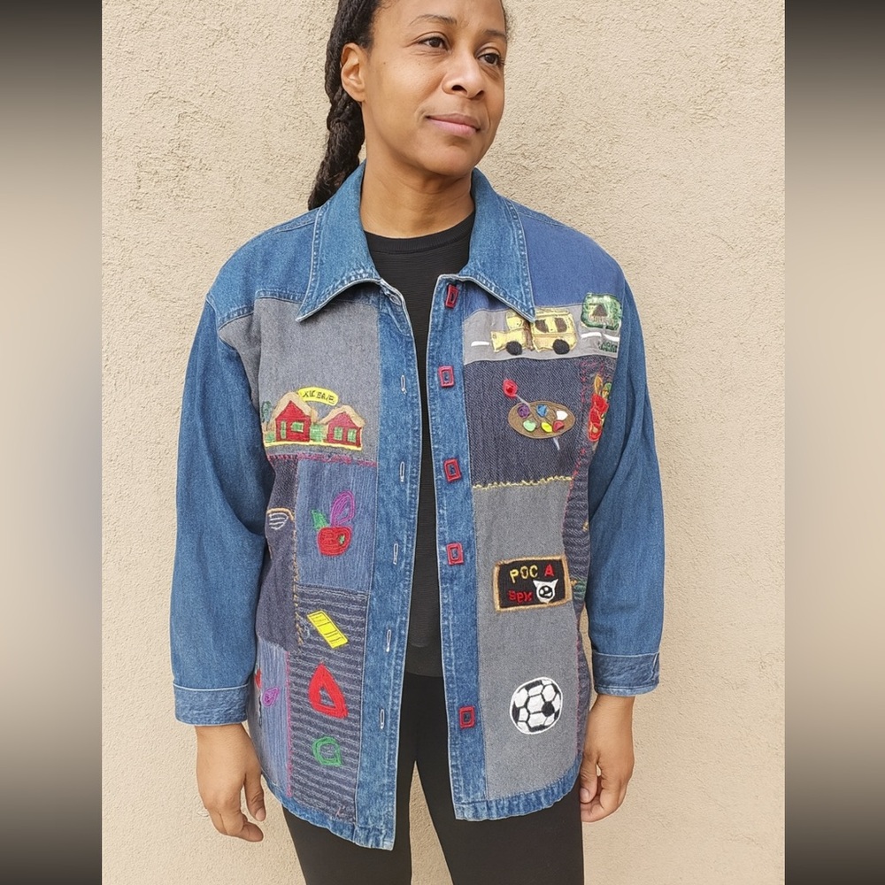 Teacher core vintage denim jacket